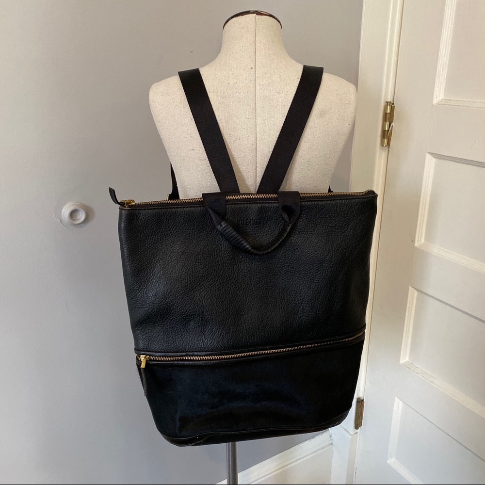 Hate + Hart Calf Hair Leather Oversized Backpack